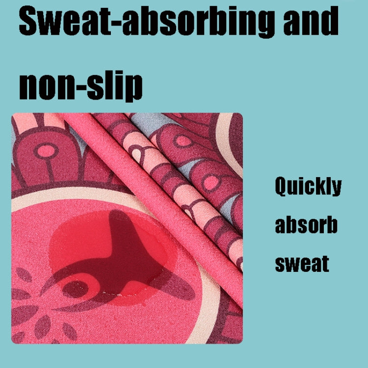 Portable Printed Non-slip Environmental Protection Yoga Mat Drape, Size: 185 x 63cm, Practitioner, Tibetan Green Lotus, Huilongqing, Mandolin, Green Lucky Elephant, Red Heart Lotus, Saint Golden Wolf, Sacred Heart Lotus, Century Lotus, Powder Bit Line ...