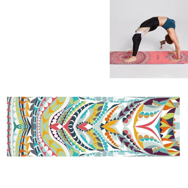 Portable Printed Non-slip Environmental Protection Yoga Mat Drape, Size: 185 x 63cm, Practitioner, Tibetan Green Lotus, Huilongqing, Mandolin, Green Lucky Elephant, Red Heart Lotus, Saint Golden Wolf, Sacred Heart Lotus, Century Lotus, Powder Bit Line ...