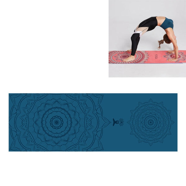 Portable Printed Non-slip Environmental Protection Yoga Mat Drape, Size: 185 x 63cm, Practitioner, Tibetan Green Lotus, Huilongqing, Mandolin, Green Lucky Elephant, Red Heart Lotus, Saint Golden Wolf, Sacred Heart Lotus, Century Lotus, Powder Bit Line ...
