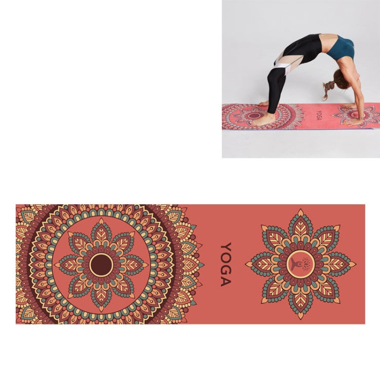 Portable Printed Non-slip Environmental Protection Yoga Mat Drape, Size: 185 x 63cm, Practitioner, Tibetan Green Lotus, Huilongqing, Mandolin, Green Lucky Elephant, Red Heart Lotus, Saint Golden Wolf, Sacred Heart Lotus, Century Lotus, Powder Bit Line ...