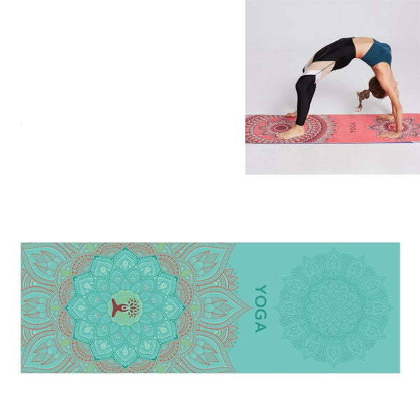 Portable Printed Non-slip Environmental Protection Yoga Mat Drape, Size: 185 x 63cm, Practitioner, Tibetan Green Lotus, Huilongqing, Mandolin, Green Lucky Elephant, Red Heart Lotus, Saint Golden Wolf, Sacred Heart Lotus, Century Lotus, Powder Bit Line ...