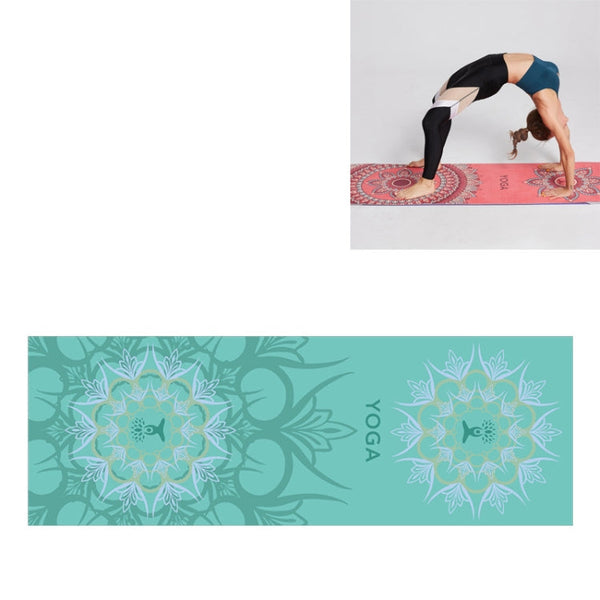 Portable Printed Non-slip Environmental Protection Yoga Mat Drape, Size: 185 x 63cm, Practitioner, Tibetan Green Lotus, Huilongqing, Mandolin, Green Lucky Elephant, Red Heart Lotus, Saint Golden Wolf, Sacred Heart Lotus, Century Lotus, Powder Bit Line ...