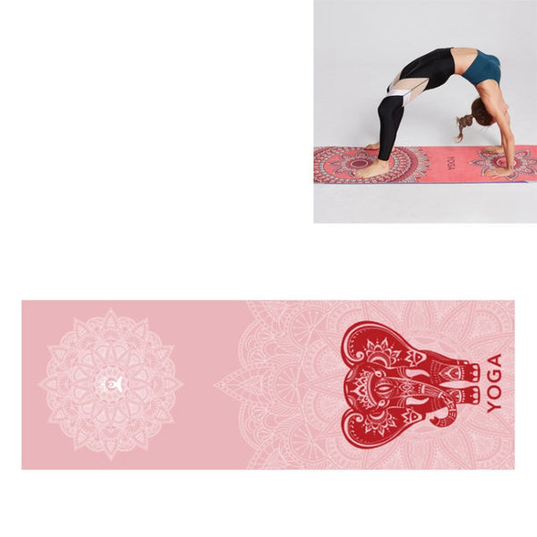 Portable Printed Non-slip Environmental Protection Yoga Mat Drape, Size: 185 x 63cm, Practitioner, Tibetan Green Lotus, Huilongqing, Mandolin, Green Lucky Elephant, Red Heart Lotus, Saint Golden Wolf, Sacred Heart Lotus, Century Lotus, Powder Bit Line ...