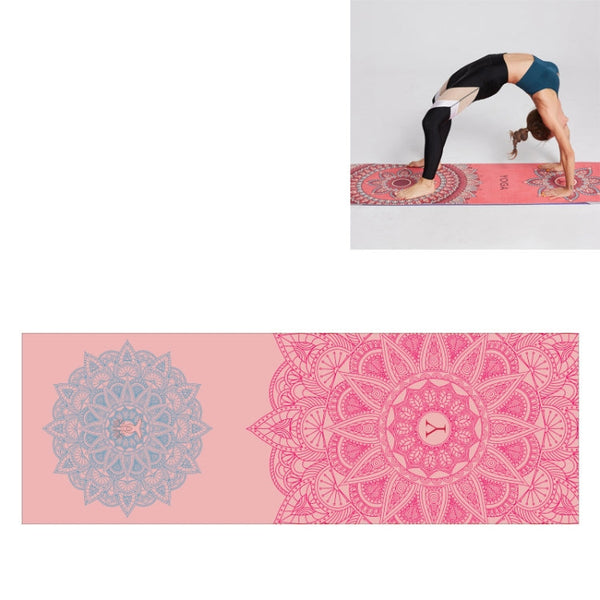 Portable Printed Non-slip Environmental Protection Yoga Mat Drape, Size: 185 x 63cm, Practitioner, Tibetan Green Lotus, Huilongqing, Mandolin, Green Lucky Elephant, Red Heart Lotus, Saint Golden Wolf, Sacred Heart Lotus, Century Lotus, Powder Bit Line ...