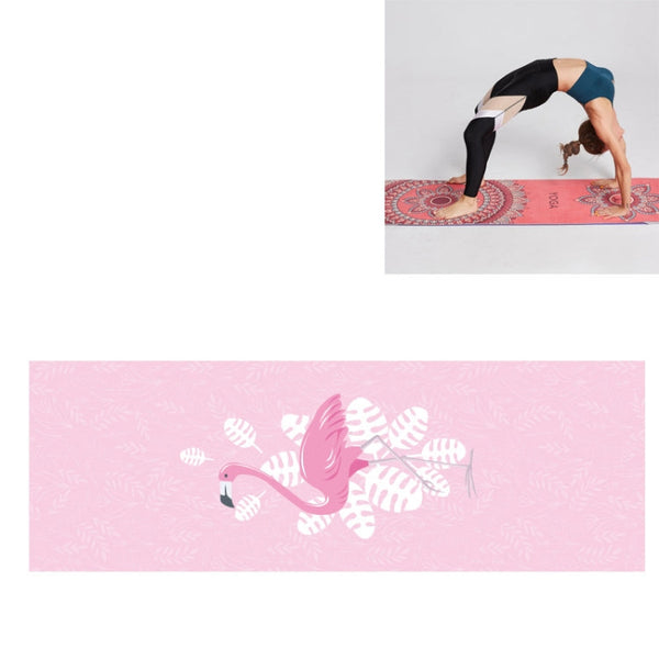 Portable Printed Non-slip Environmental Protection Yoga Mat Drape, Size: 185 x 63cm, Practitioner, Tibetan Green Lotus, Huilongqing, Mandolin, Green Lucky Elephant, Red Heart Lotus, Saint Golden Wolf, Sacred Heart Lotus, Century Lotus, Powder Bit Line ...