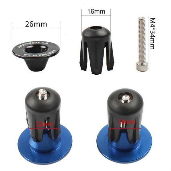 1pair MEROCA Mountain Bike Expansion Lock Bar Plug Road Bike Bicycle Bar Plug End Cover, Red