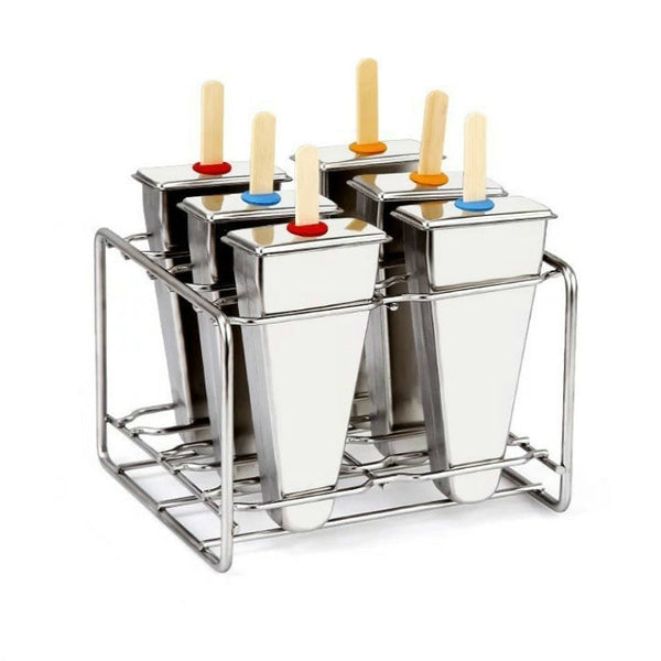 Stainless Steel DIY Ice Cream Mold Household Popsicle Ice Cream Mold, 6 Flat Head Double Grooves, 6 Round Head Double Grooves, 3 Flat 3 Round Head Double Grooves, 6 Watermelon Cups Double Slot