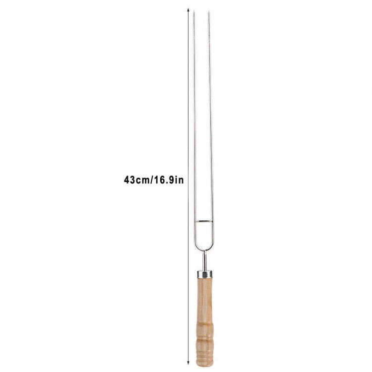 Stainless Steel Barbecue Skewers Barbecue Fork U-shaped Barbecue Fork, Spec: 6pcs + 2  Sweeps