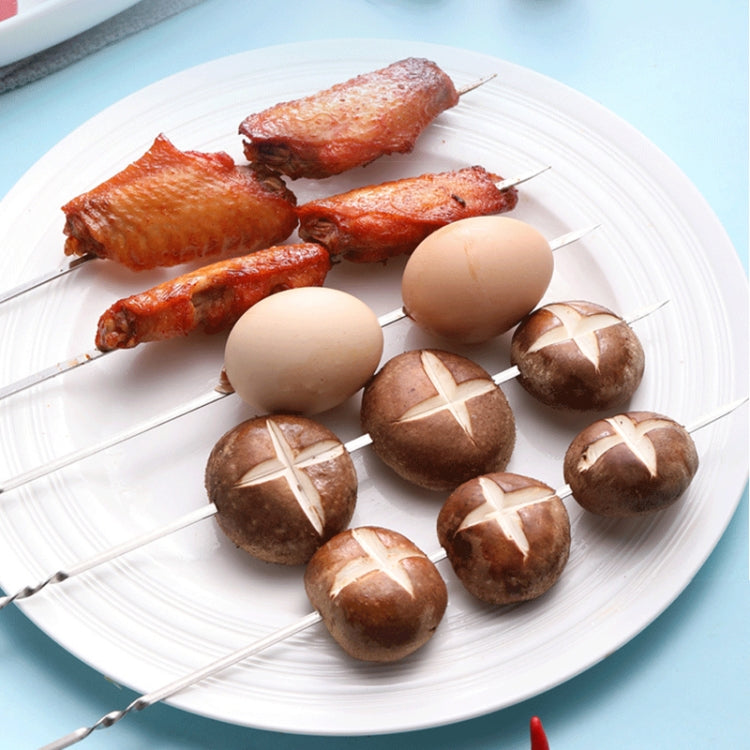 10pcs / Set Metal Square Flat Barbecue Stick BBQ Skewers, BBQ Skewers