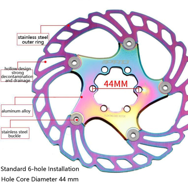 IIIPRO Floating Disc Road Mountain Bike Six Nail Disc Brake Disc, 140mm, 160mm, 180mm, 203mm