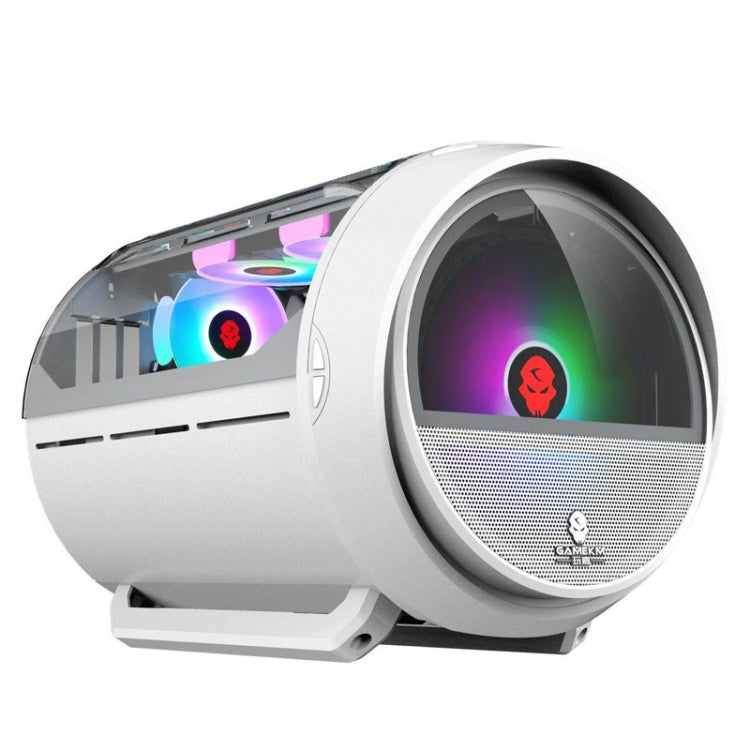 GAMEKM Genki Bomb Personality Gaming Internet Cafe Side Through Gaming Case USB 3.0 Water-cooled Desktop Computer Case, White, Pink, Black