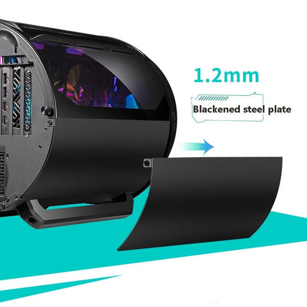 GAMEKM Genki Bomb Personality Gaming Internet Cafe Side Through Gaming Case USB 3.0 Water-cooled Desktop Computer Case, White, Pink, Black