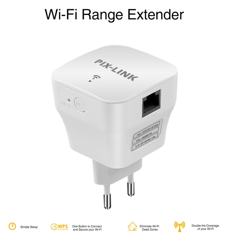 PIXLINK WR12 300Mbps WIFI Signal Amplification Enhanced Repeater, EU Plug, UK Plug, US Plug, AU Plug