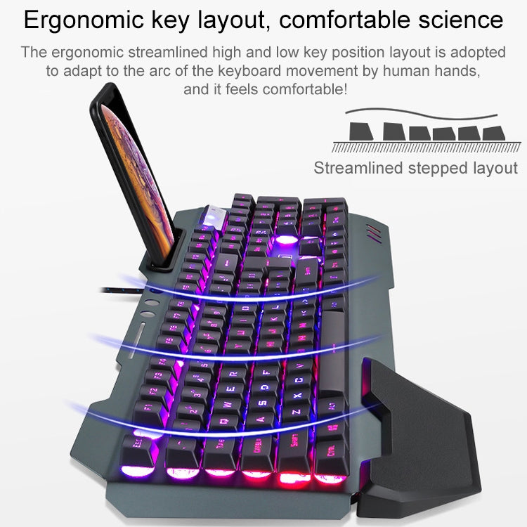 618 Internet Cafe Game Manipulator Keyboard and Mouse Set, Cable Length: 1.6m