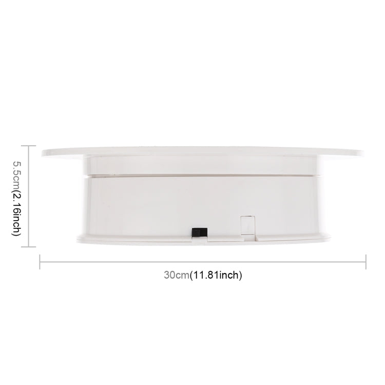 30cm 360 Degree Electric Rotating Turntable Display Stand Video Shooting Props Turntable for Photography, Load 4kg, US Plug(White + Black), 30cm (W+B), 30cm (B)
