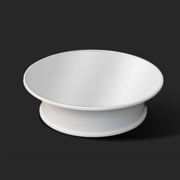 30cm 360 Degree Electric Rotating Turntable Display Stand Mirror Top Video Shooting Props Turntable for Photography, Load 4kg (White), 30cm Mirror Top(White)