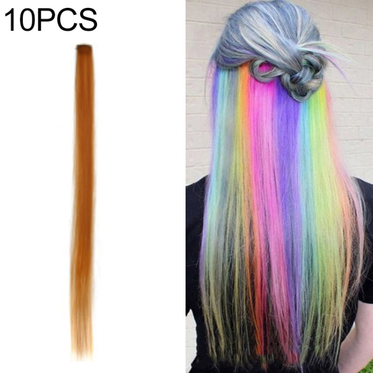 10 PCS Chemical Fiber Wig One-Step Gradient Color Single Card Wig, 24inches