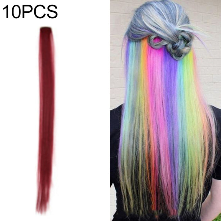 10 PCS Chemical Fiber Wig One-Step Gradient Color Single Card Wig, 24inches