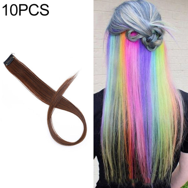 10 PCS Chemical Fiber Wig One-Step Gradient Color Single Card Wig, 24inches