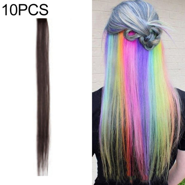 10 PCS Chemical Fiber Wig One-Step Gradient Color Single Card Wig, 24inches