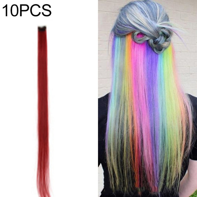 10 PCS Chemical Fiber Wig One-Step Gradient Color Single Card Wig, 24inches