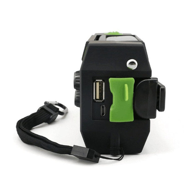 Multifunctional Hand Crank Solar Power LED Flashlight Full Band FM Radio Desk Lamp Alarm, US Version NOAA