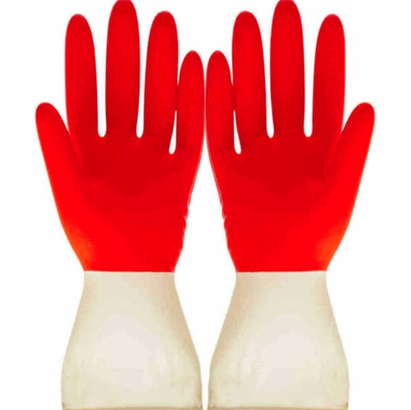 1 Pair Household Two-color Washing Gloves Housework Cleaning Laundry Dishwashing Latex Gloves