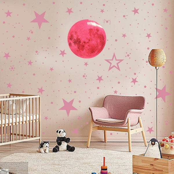 AFG33003 Home Decoration Luminous Stars Moon PVC Stickers, Specification:Green Moon 12cm, 27PCS Star, 27PCS Star + 30cm Moon, 30cm Pink Moon, 20cm Pink Moon, 10cm Pink Moon, 30cm Blue Moon, 20cm Blue Moon, 10cm Blue Moon, 30cm Green Moon, 20cm Green Mo...