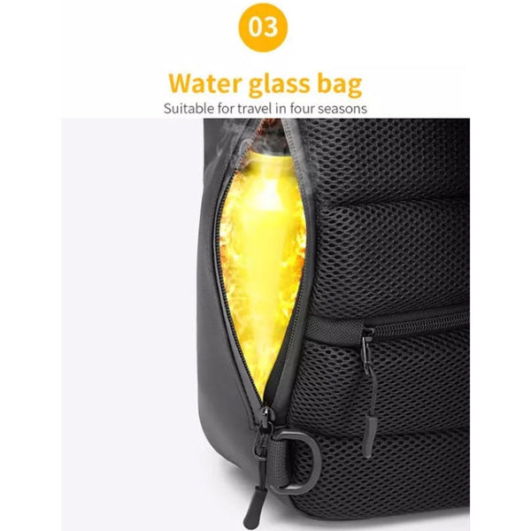 Ozuko 9334 Men Outdoor Multifunctional Waterproof Messenger Bag with External USB Charging Port