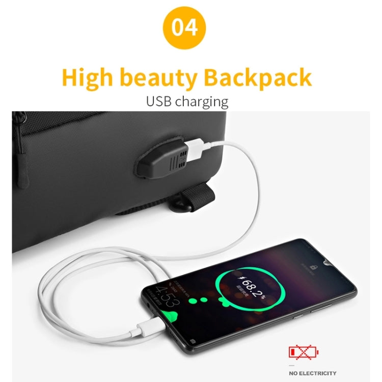 Ozuko 9334 Men Outdoor Multifunctional Waterproof Messenger Bag with External USB Charging Port