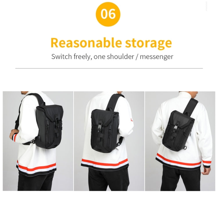 Ozuko 9334 Men Outdoor Multifunctional Waterproof Messenger Bag with External USB Charging Port