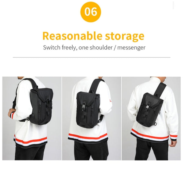 Ozuko 9334 Men Outdoor Multifunctional Waterproof Messenger Bag with External USB Charging Port