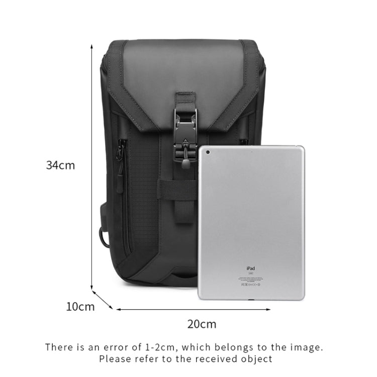 Ozuko 9334 Men Outdoor Multifunctional Waterproof Messenger Bag with External USB Charging Port