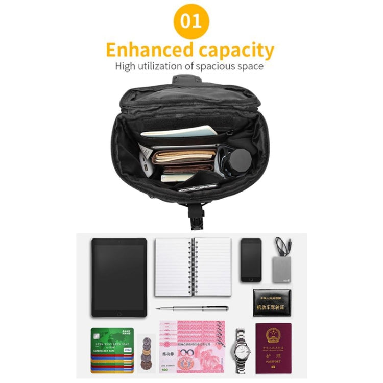 Ozuko 9334 Men Outdoor Multifunctional Waterproof Messenger Bag with External USB Charging Port