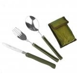 Portable Mini Tableware Set outdoor Tool Folding Cutlery Set with Spoon Fork Knives for Camping Picnic Stainless Steel