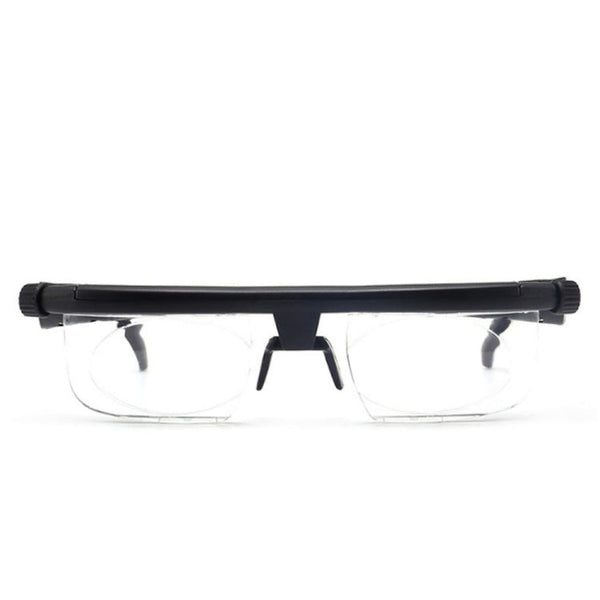 Adjustable Strength Lens Reading Myopia Glasses Eyewear Variable Focus Vision, for -6.00D to +3.00D