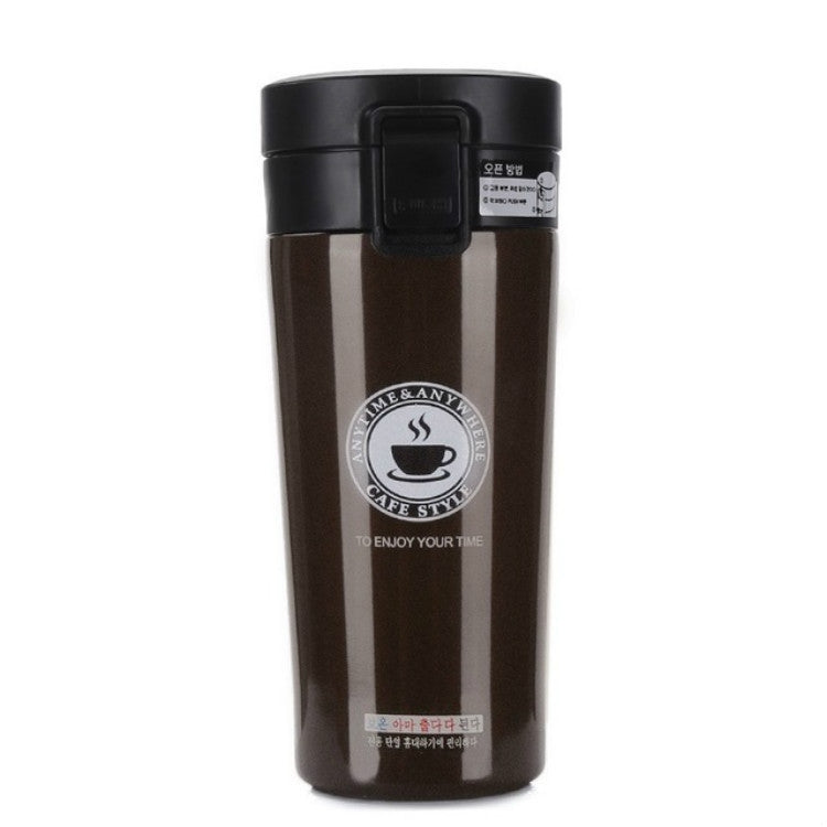 Double Wall Stainless Steel Vacuum Flasks 380ml Car Thermo Cup Coffee Tea Travel Mug Thermol Bottle, 380ml