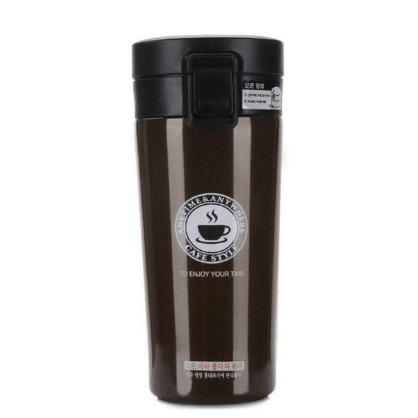 Double Wall Stainless Steel Vacuum Flasks 380ml Car Thermo Cup Coffee Tea Travel Mug Thermol Bottle, 380ml