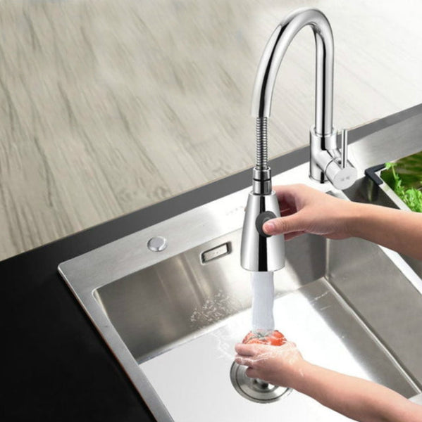 Kitchen Pull-out Faucet Hot And Cold Home 304 Stainless Steel Retractable Rotating Faucet