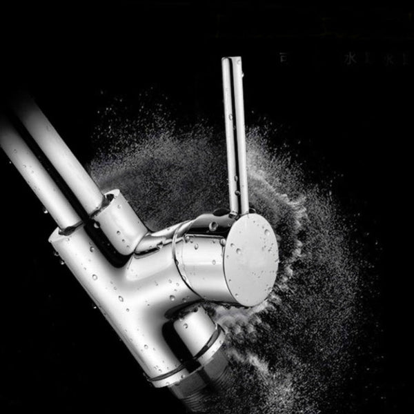 Kitchen Pull-out Faucet Hot And Cold Home 304 Stainless Steel Retractable Rotating Faucet