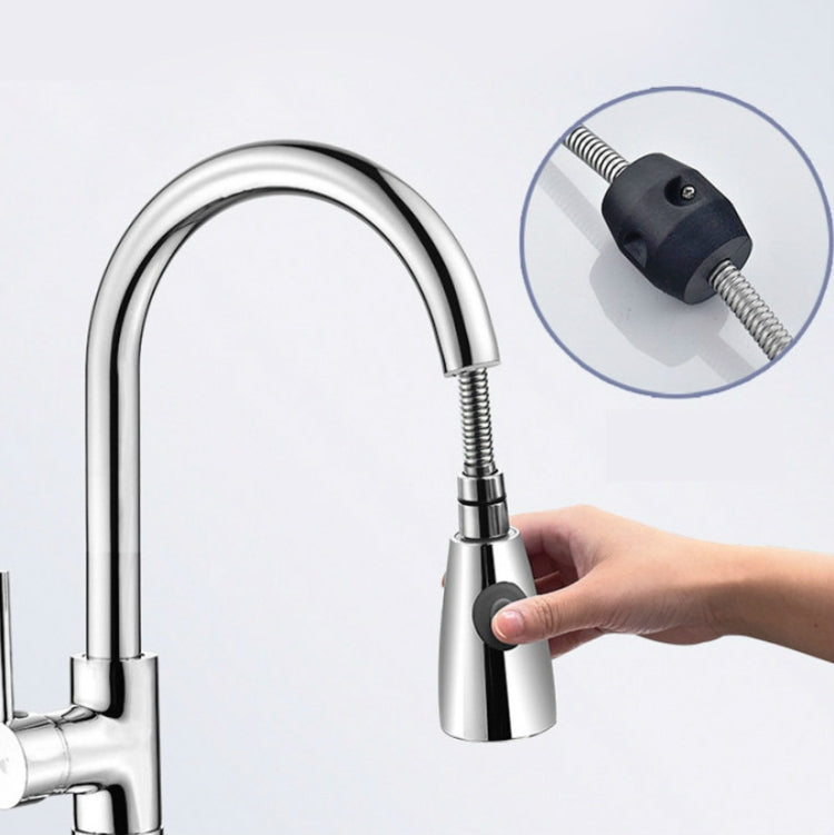 Kitchen Pull-out Faucet Hot And Cold Home 304 Stainless Steel Retractable Rotating Faucet