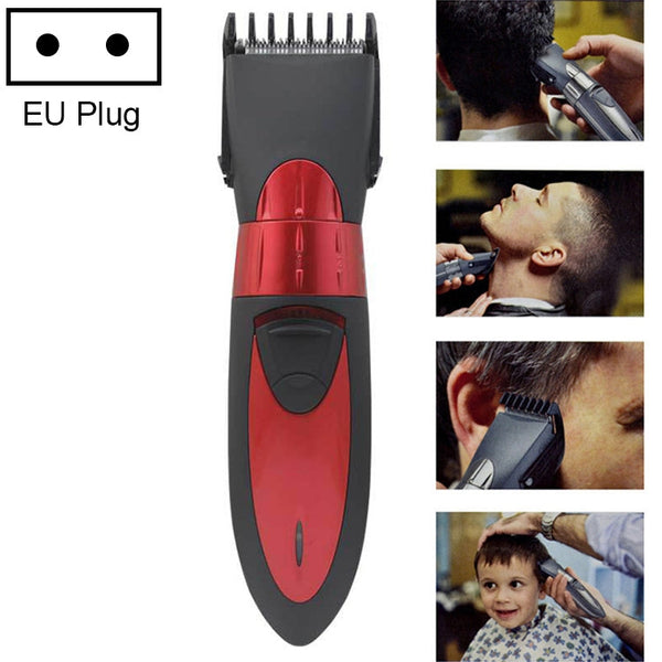 Waterproof Electric Hair Clipper Rechargeable Hair Trimmer Hair Cutting Machine Haircut Beard Trimer, Red, Grey