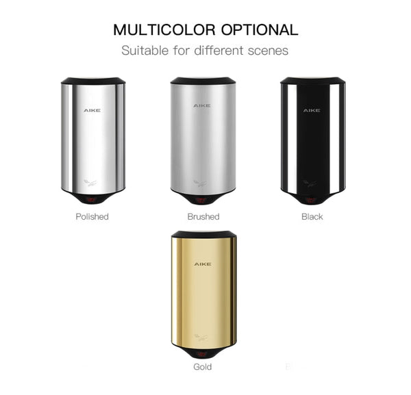 304 Stainless Steel Automatic SensorJet Hand Dryer High Speed Airflow for Home Hotel Airport Hands Drying Machine