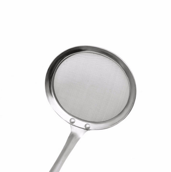 2 PCS Kitchen Stainless Steel Mesh Skimmer Vegetable Residue Oil Mesh Colander Strainer, Size: 19x7.3x6.2cm, 19x7.3x6.2cm