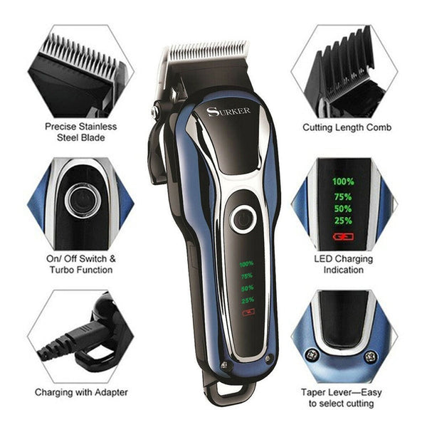 Surker SK-803 High-power LCD Hair Clipper Plug-in Dual-use Electric Clippers