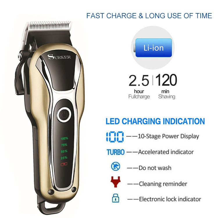 Surker SK-803 High-power LCD Hair Clipper Plug-in Dual-use Electric Clippers