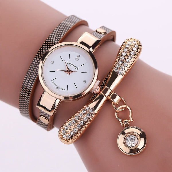 Fashion Women Casual Bracelet Leather Band Watch, Beige, Black, Blue, Brown, Dark Blue, Green, Orange, Red, White