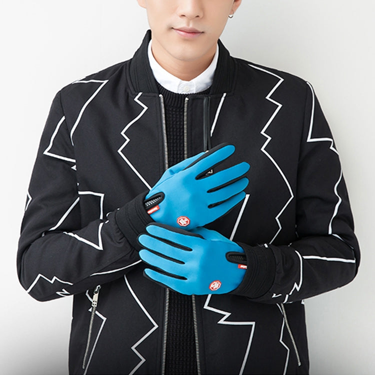 Cycling Gloves Full Finger Neoprene PU Breathable Leather Warm Winter Outdoor Sports Gloves, XL, L, M