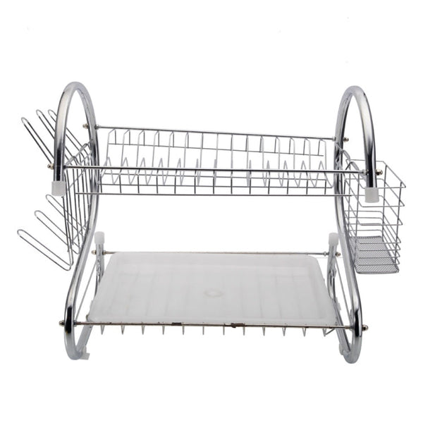 2 Tiers Kitchen Dish Drying Rack Drainer Dryer Tray Cultery Holder, Cultery Holder