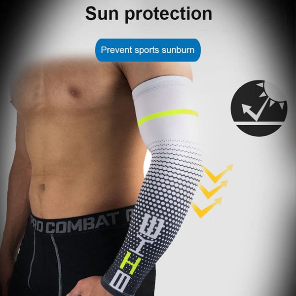 1 Pair Cool Men Cycling Running Bicycle UV Sun Protection Cuff Cover Protective Arm Sleeve Bike Sport Arm Warmers Sleeves